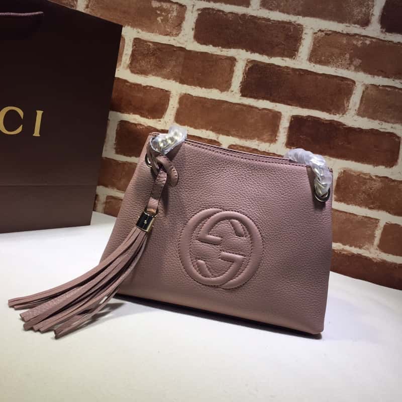 Gucci Soho 肩背包 387043裸粉