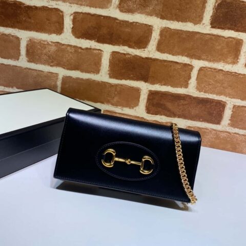 Gucci Horsebit 1955系列链条包 621892黑皮