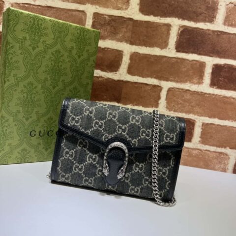 GUCCI Dionysus系列迷你链条手袋 401231克牛仔