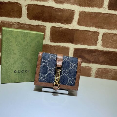 GUCCI Jackie 1961系列卡包 645536蓝牛仔