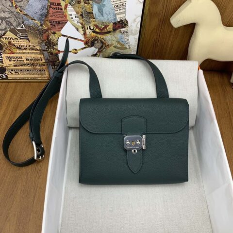 Hermès 信差包 Sac a depeches 21cm togo皮 6O松柏绿 银扣