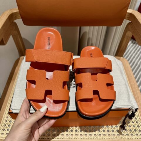 Hermès 二舅鞋 🐎🐎掌纹橙色