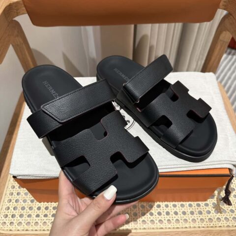 Hermès 二舅鞋 🐎🐎掌纹黑色