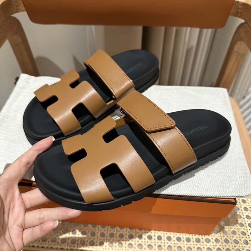 Hermès 二舅鞋 🐎🐎平纹金棕色