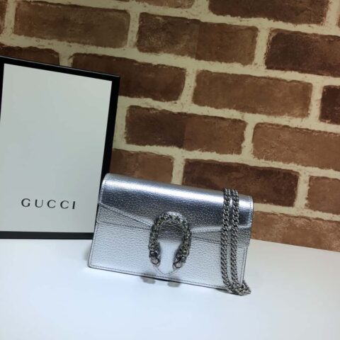 GUCCI Dionysus系列GG超迷你手袋 476432银色