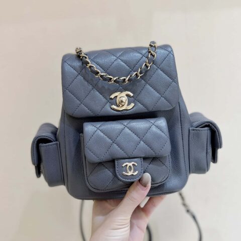 CHANEL 23K 秋冬系列 duma坦克双背包 AS4399灰色