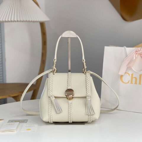 Chloe Penelope金币包 中号摔纹皮 白色25CM