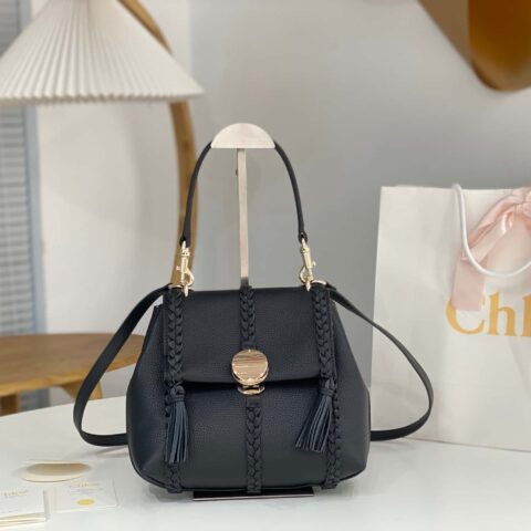 Chloe Penelope金币包 中号摔纹皮 黑色25CM