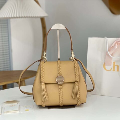 Chloe Penelope金币包 中号摔纹皮 杏色25CM