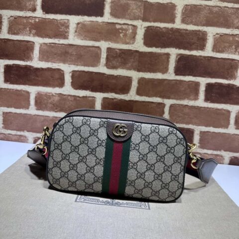 GUCCI Ophidia系列GG小号肩背包 752591啡胶