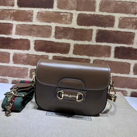 Gucci Horsebit 1955系列迷你手袋 658574棕色