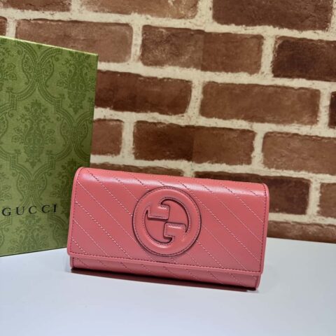 Gucci Blondie系列长款钱包 760302玫粉