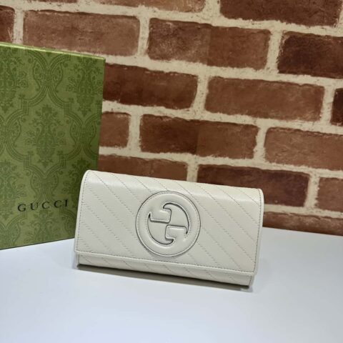 Gucci Blondie系列长款钱包 760302白色