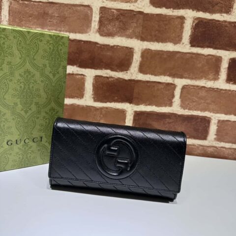 Gucci Blondie系列长款钱包 760302克色