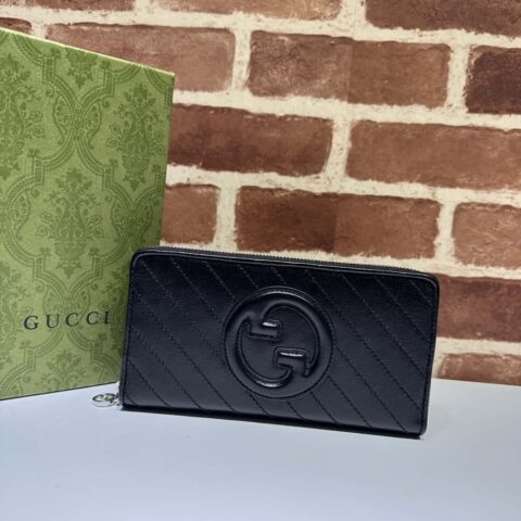 Gucci Blondie系列全拉链钱包 760312克色