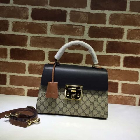 GG Supreme Padlock Top Handle Bag 453188啡克棕