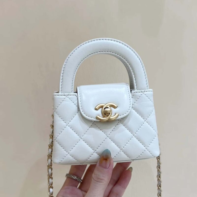CHANEL 23K 秋冬系列 迷你Kelly包 AP3435白色