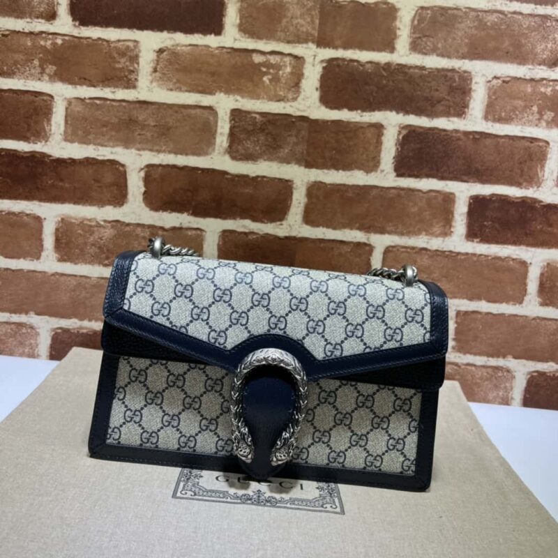 GUCCI Dionysus系列小号GG肩背包 400249蓝胶/蓝皮