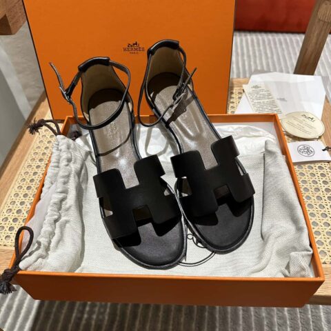 Hermès 进口意大利牛皮 新款小凉鞋