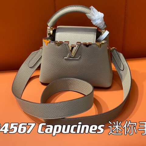 【原单精品】M24567卡其花冠 全皮cap那英款系列 Capucines 迷你手袋 Capucines Flower Crown 手袋