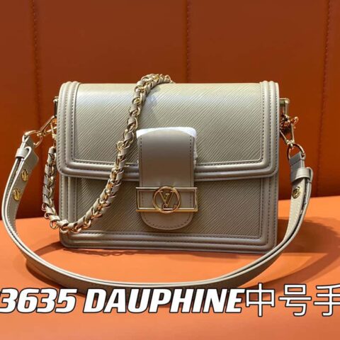 【原单精品】M23635卡其 水波纹达芙妮系列 DAUPHINE 中号手袋 M23635 本款 Dauphine 中号手袋