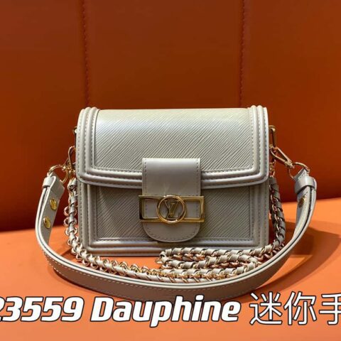 【原单精品】M23559卡其色 水波纹达芙妮系列  Dauphine 迷你手袋