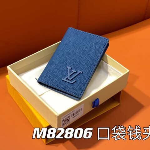 【原单精品】M82806深蓝全皮 卡包钱包系列 口袋钱夹 m82275 82276