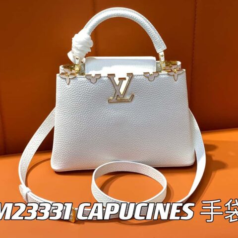 【原单精品】M23331白色 全皮cap那英款系列  CAPUCINES BB 手袋 Capucines BB Flower Crown 手袋