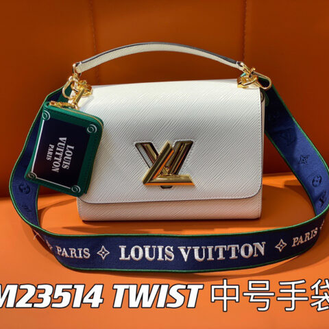 【原单精品】M23514白色 水波纹Twist系列 TWIST 中号手袋