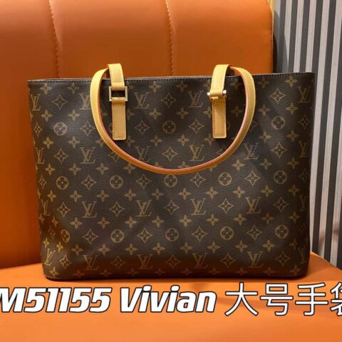 【原单精品】M51155老花黄皮 中古包系列 Vivian 大号手袋 51172 VivianCc菜篮子绝版中古包薇薇安