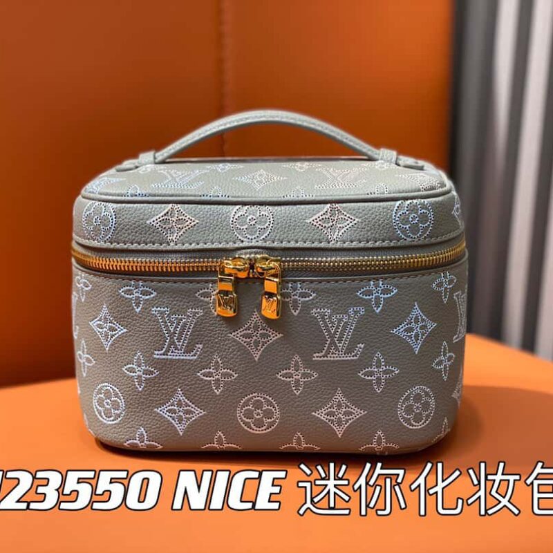 【原单精品】M23550浅灰全皮 化妆包系列NICE 迷你化妆包 M44495 灰色(镂空)
