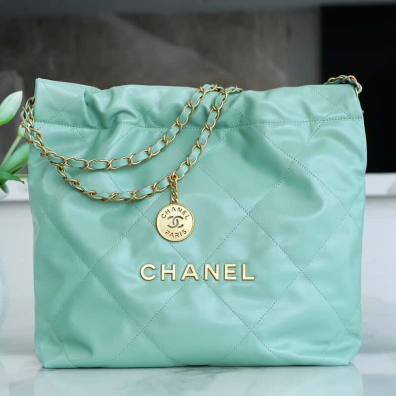 CHANEL 23c 新款22手袋 AS3260薄荷绿🌿正品尾皮小号