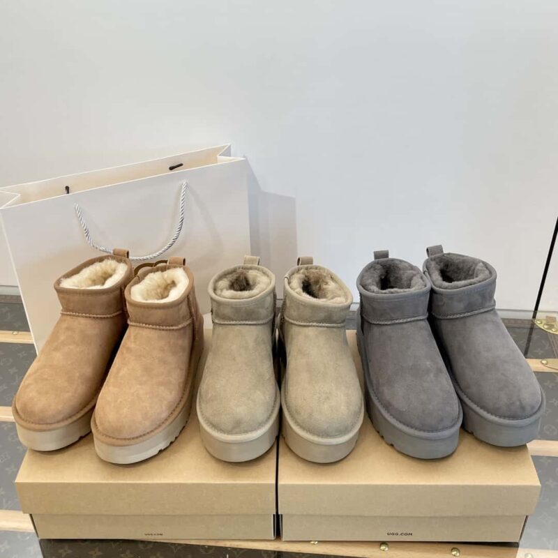 UGG 秋冬厚底迷你款毛毛雪地靴