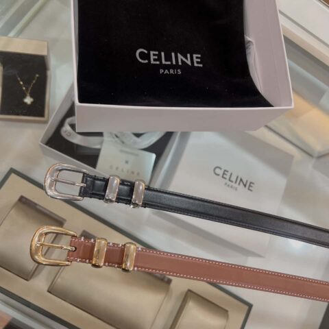 CELINE赛琳 复古金属五金 1.8cm 头层牛皮腰带