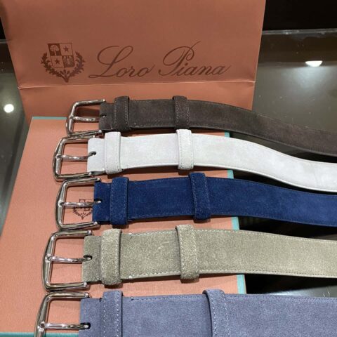 Loro Piana 诺悠翩雅 进口绒面头层牛皮腰带 3.5cm