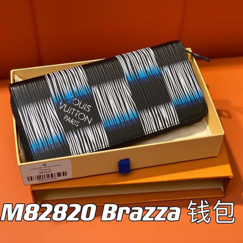 【原单精品】M82820格子 全皮单拉链钱包系列 秋冬新款单拉 Brazza 钱包