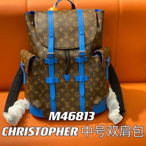 【原单精品】M46813老花蓝色 双肩包系列 CHRISTOPHER 中号双肩包