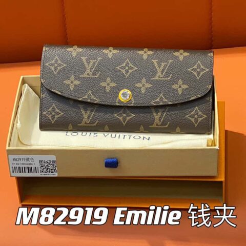 【原单精品】M82919 老花黄色 翻盖钱包系列 Emilie 钱夹 m82919 m82920