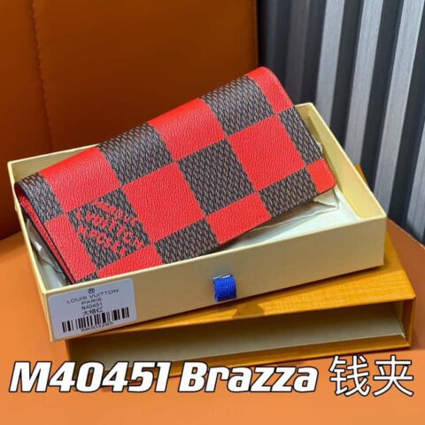 【原单精品】M40451红色大格子 西装夹钱包系列 Brazza 钱夹