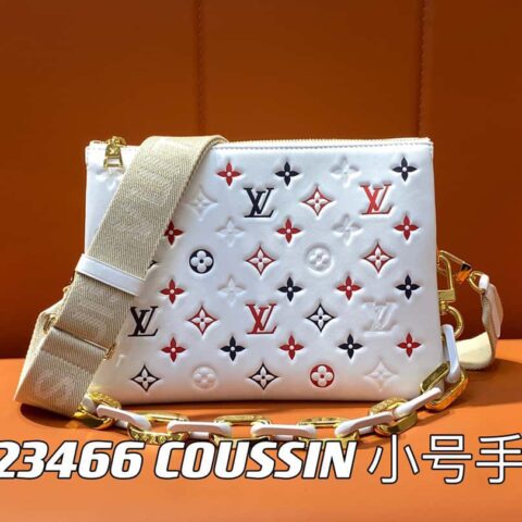 【原单精品】M23466白色 全皮链条包系列 COUSSIN 小号手袋