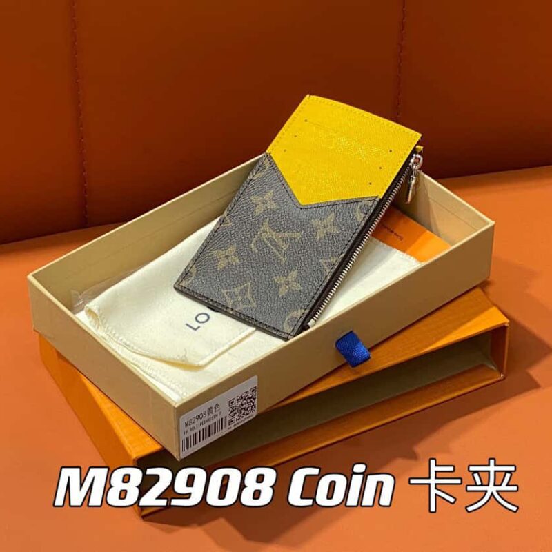 【原单精品】M82908老花黄色 卡夹钱包系列 本款 Coin 卡夹 卡包
