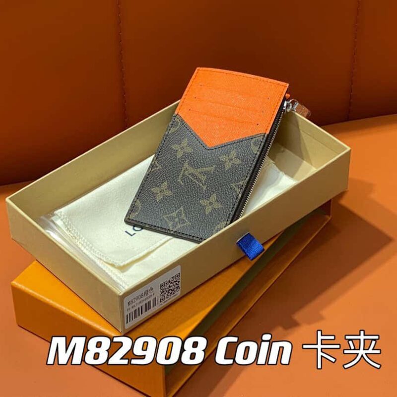 【原单精品】M82908老花橙色 卡夹钱包系列 本款 Coin 卡夹 卡包
