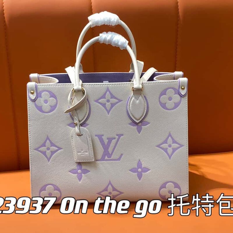 【原单精品】M23937香芋奶茶紫 M45595全皮四方包系列 On the go 托特包