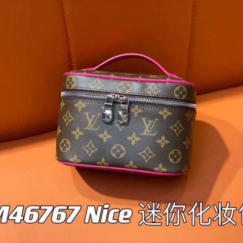 【原单精品】M46767老花梅红 化妆包系列 Nice 迷你化妆包 M46766