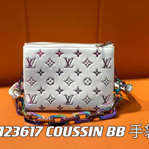 【原单精品】M23617白色丝印 全皮链条包系列 COUSSIN BB 手袋