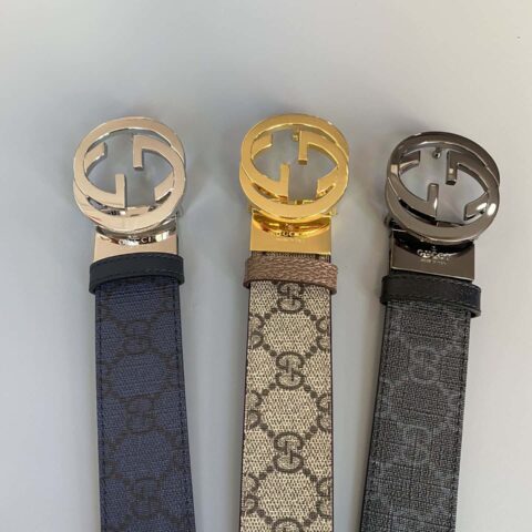 GUCCI 3.5cm方形G搭扣双面皮带