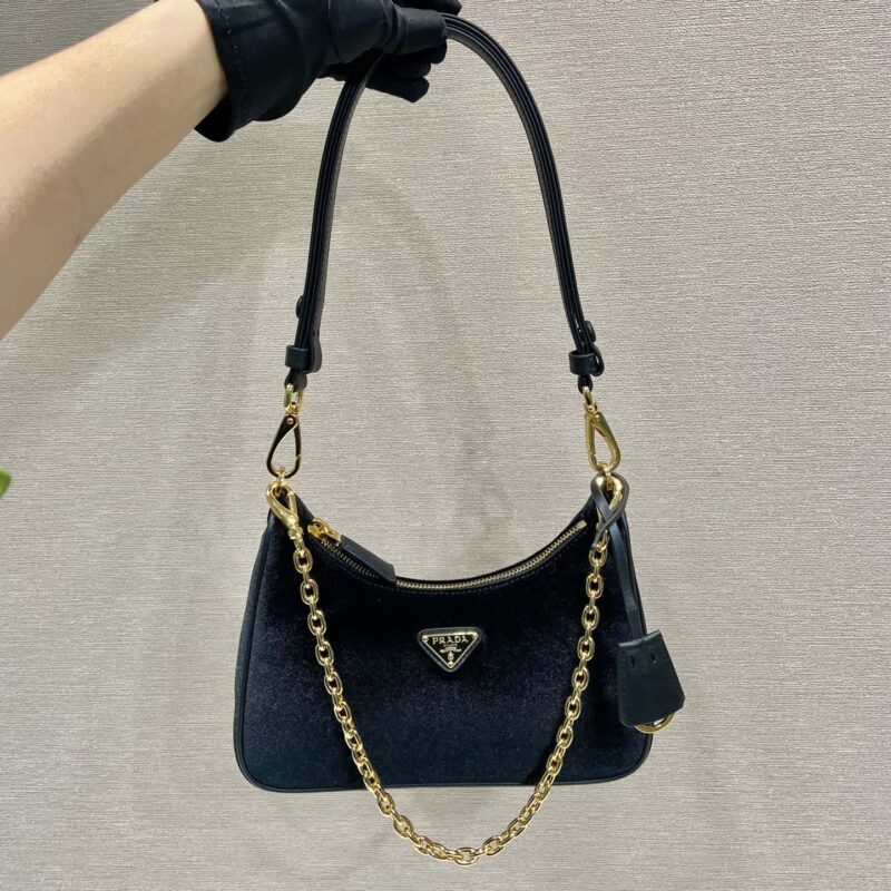PRADA 丝绒Hobo🎉1BC204手拎/腋下包/斜挎包