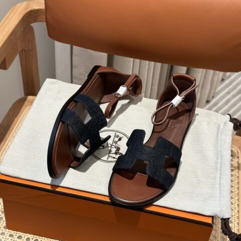 Hermès 牛仔 新款小凉鞋