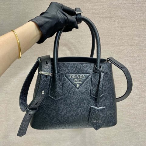 PRADA 新款购物袋🎉1BG443鹿皮纹 黑色