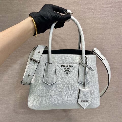 PRADA 新款购物袋🎉1BG443鹿皮纹 白色